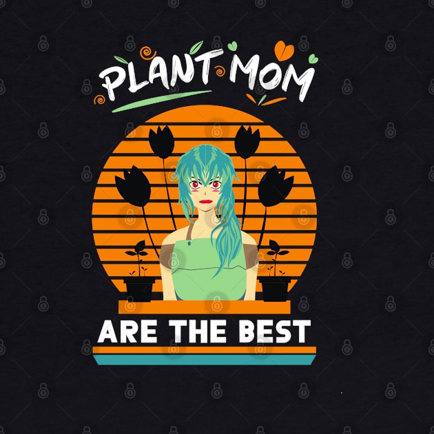 Plant mom planting love in the garden anime green hair by HCreatives